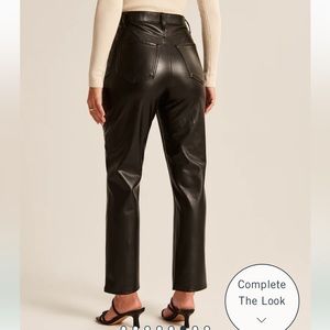NWT Abercrombie & Fitch Curve Love Faux Leather Ankle Straight Pant 26|2